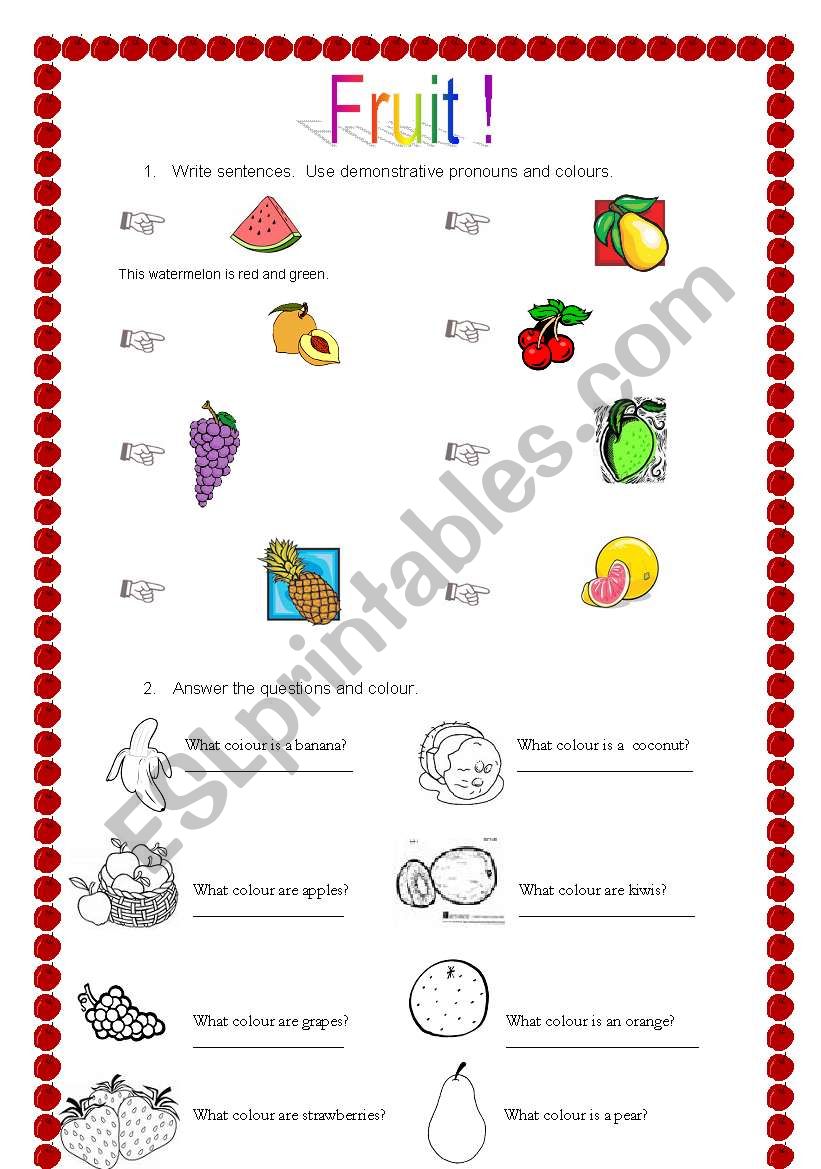 Fruit / Demonstrative Pronouns / Colours