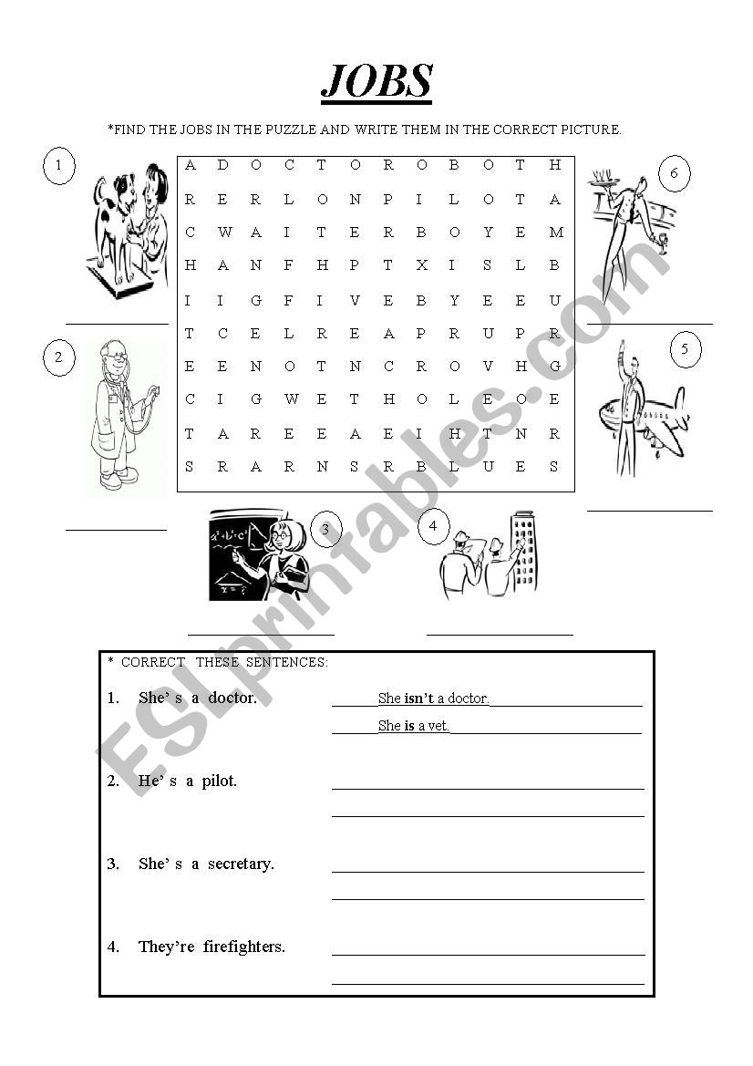 Jobs worksheet