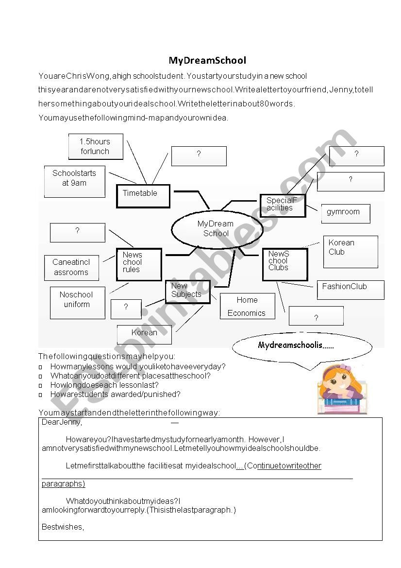 My dream school worksheet
