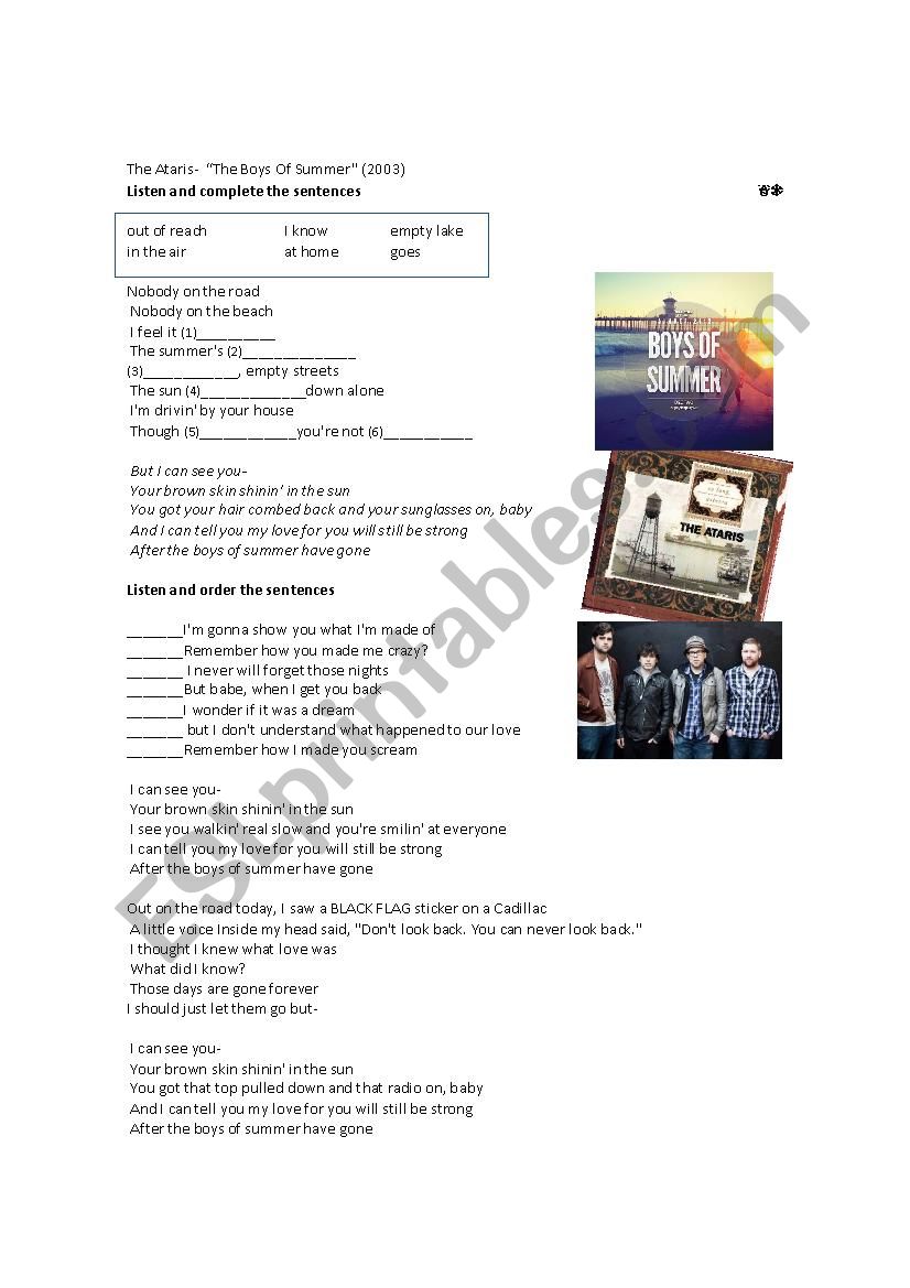 I'm gonna show you crazy lyrics worksheet