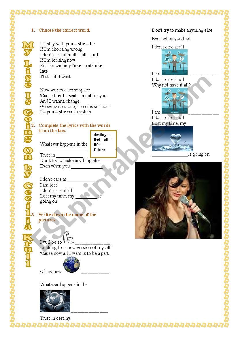 If I stay with you - song worksheet