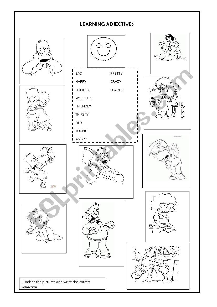 Learning Adjectives worksheet