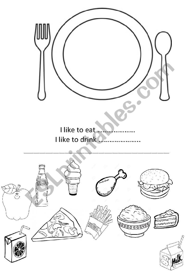 likes/dislikes food  worksheet