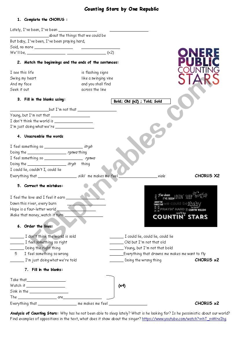 counting stars worksheet