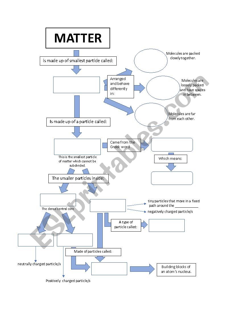 Matter diagram (answer sheet included)