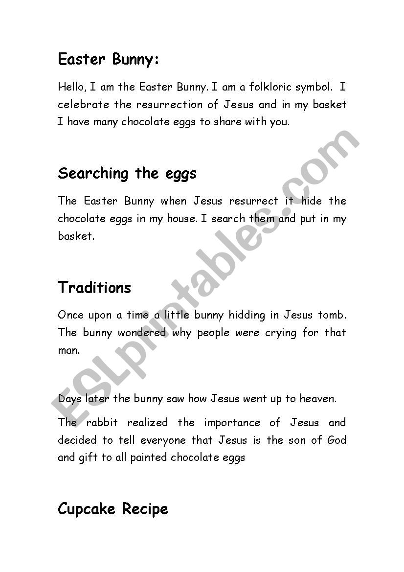 Bunny worksheet