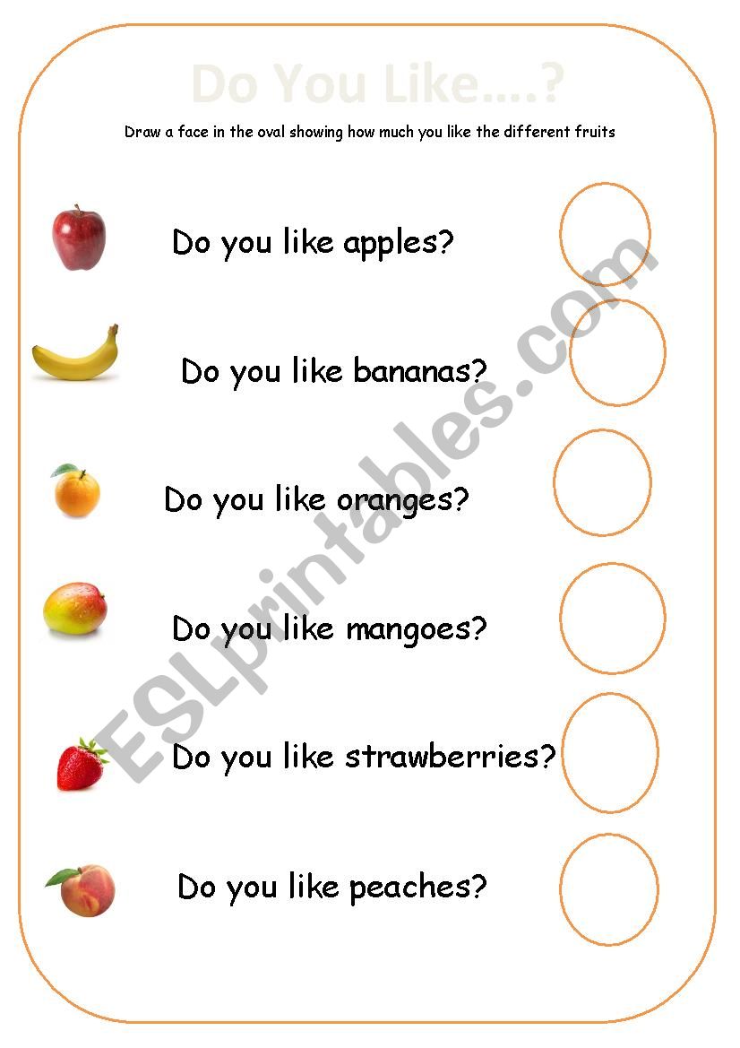 Fruit Likes  worksheet