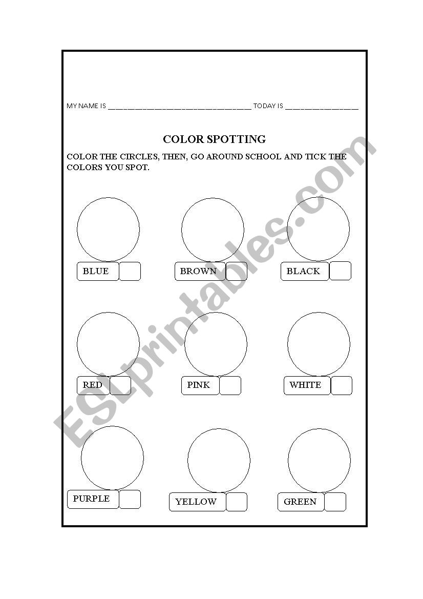 Color spotting worksheet