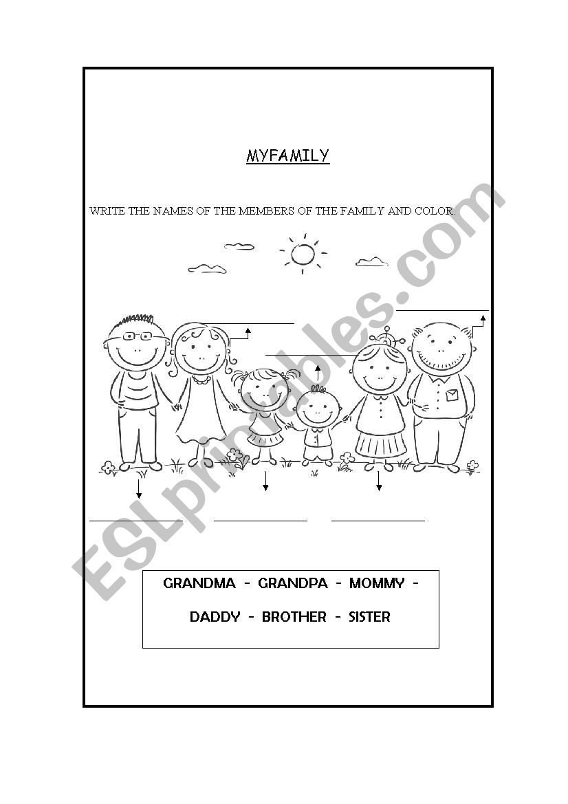 My family worksheet