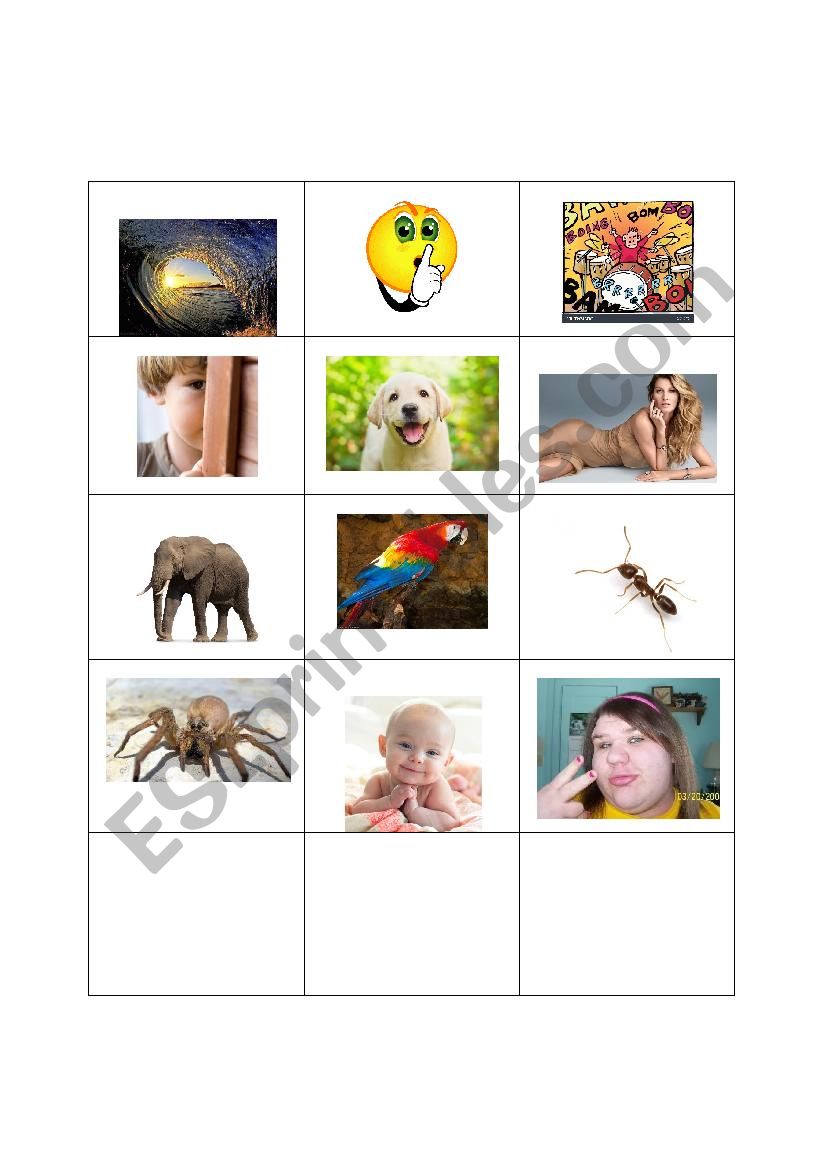 Adjectives Memory Game worksheet