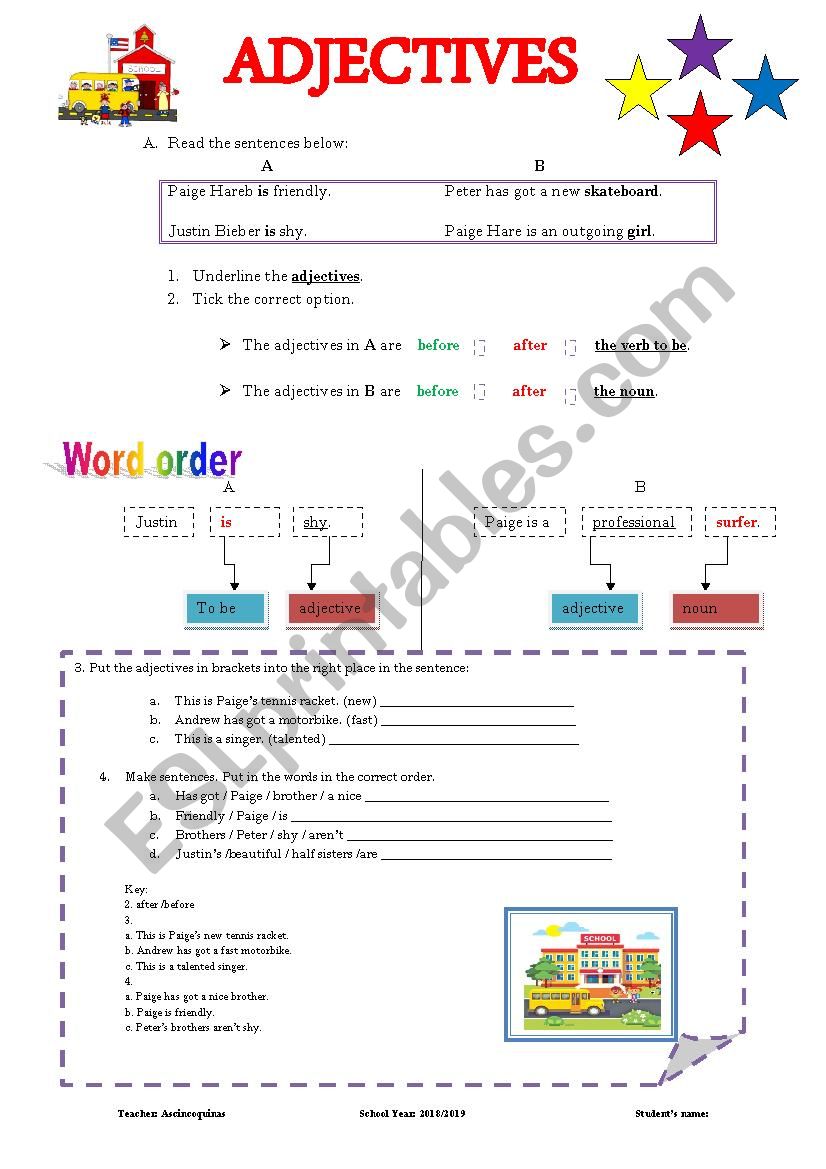 ADJECTIVES  worksheet