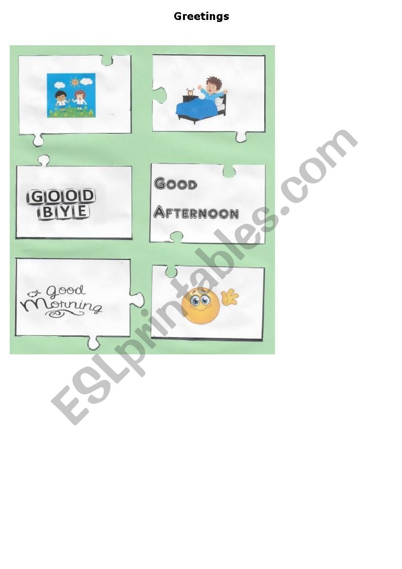 Greetings puzzle (very easy) worksheet