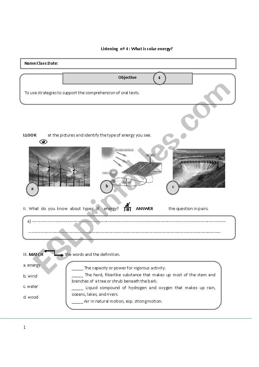 LISTENING ACTIVITY  worksheet