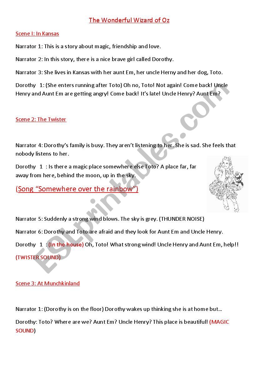 THE WIZARD OF OZ worksheet