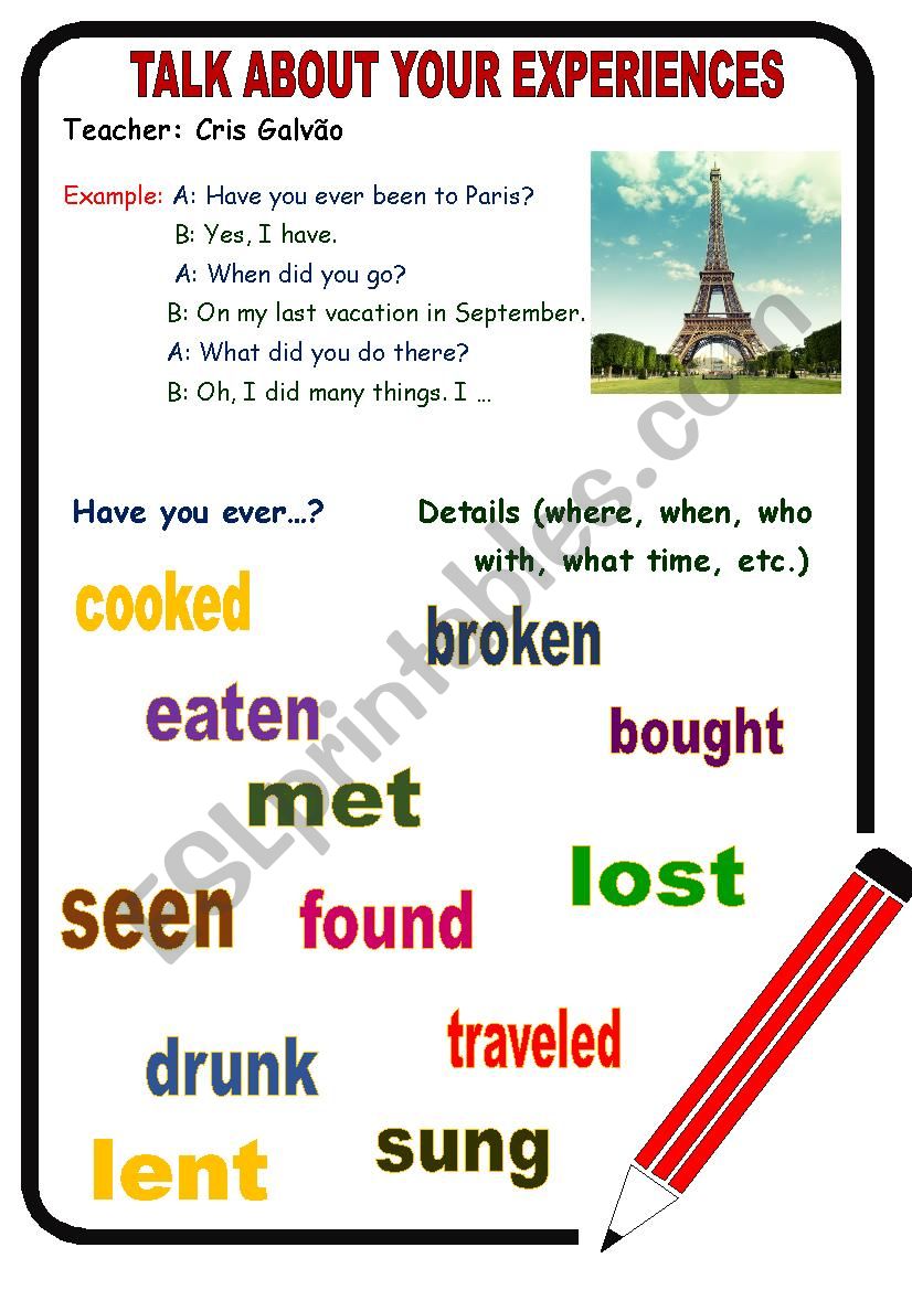 PRESENT PERFECT SPEAKING ACTIVITY