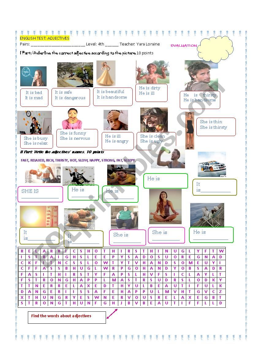 ADJECTIVES  worksheet