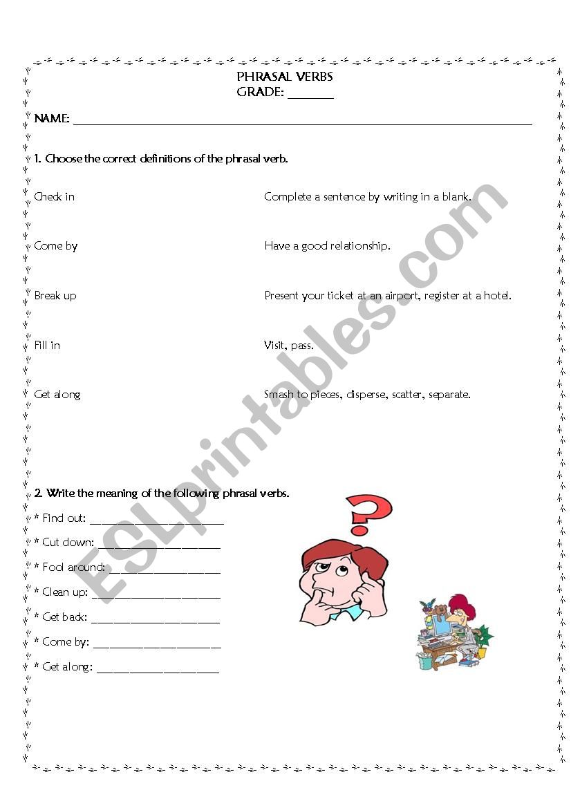 Phrasal Verbs worksheet