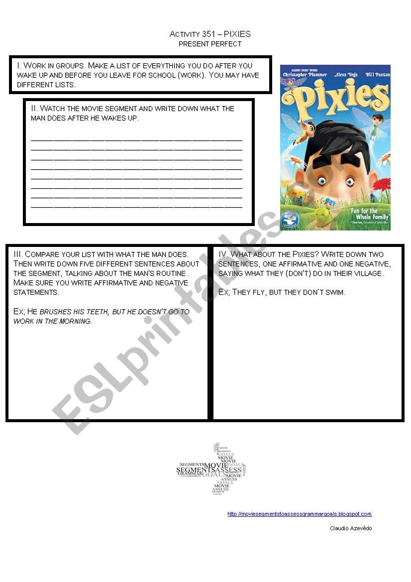 The Pixies worksheet