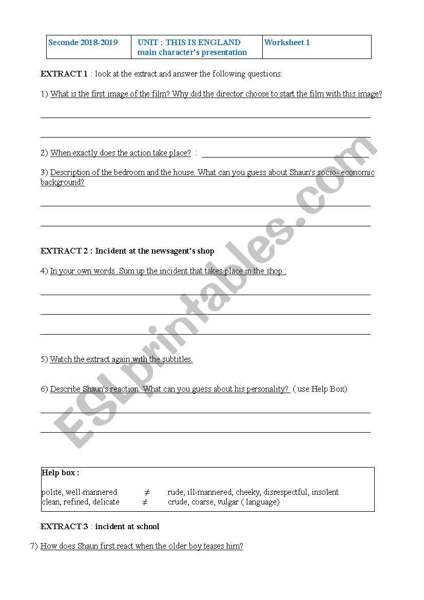 This is England worksheet 1 worksheet