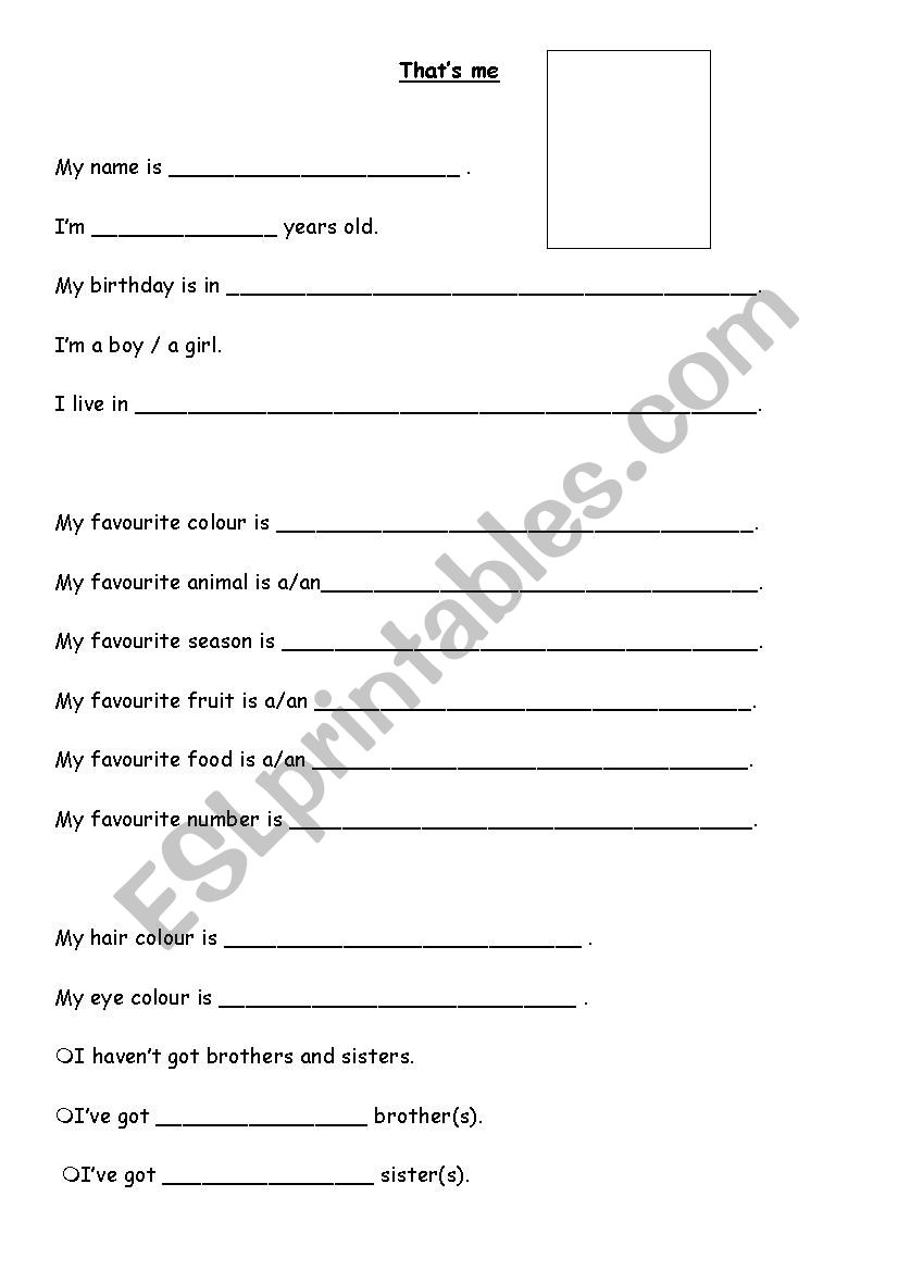Characteristics worksheet