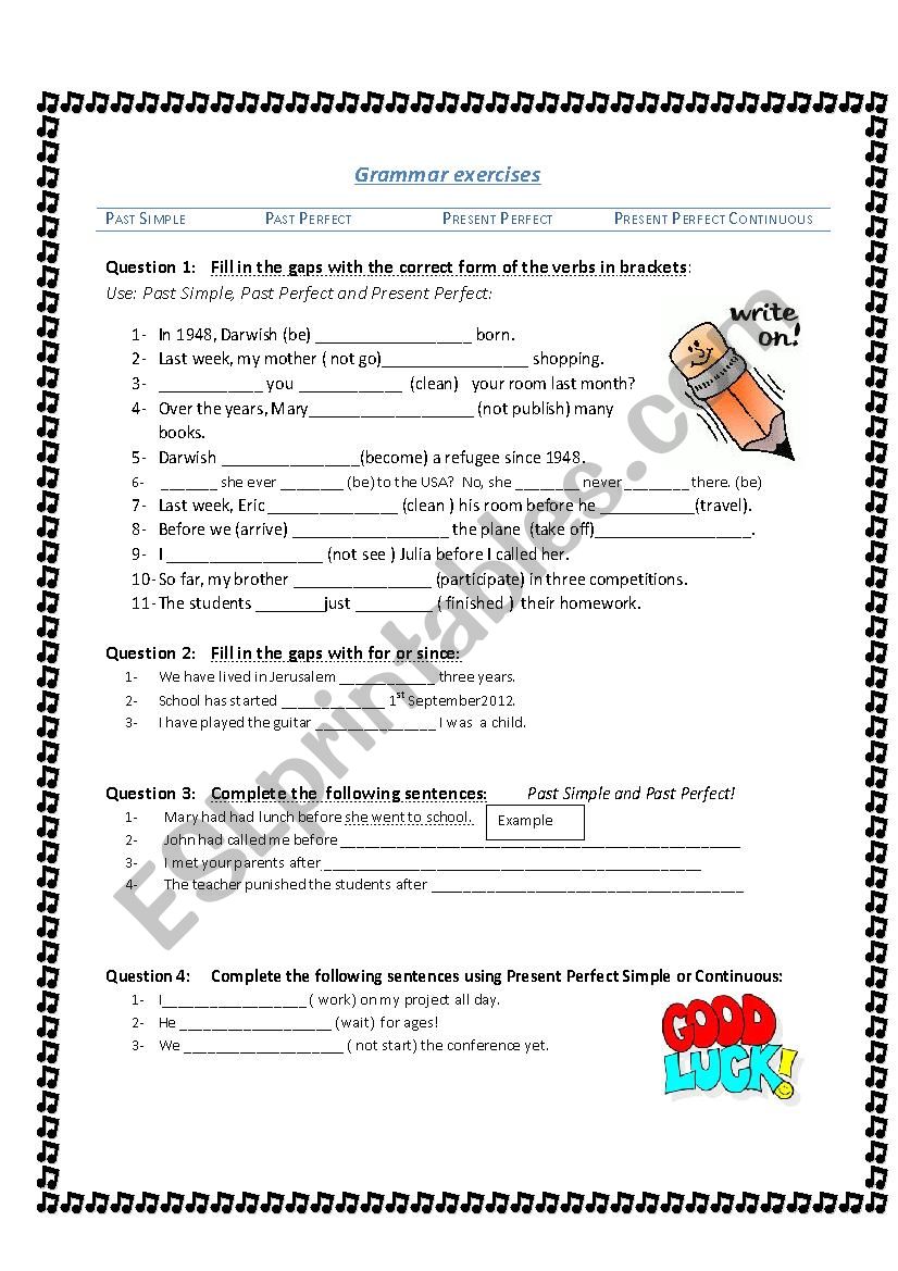 simple past /present perfect/ past perfect