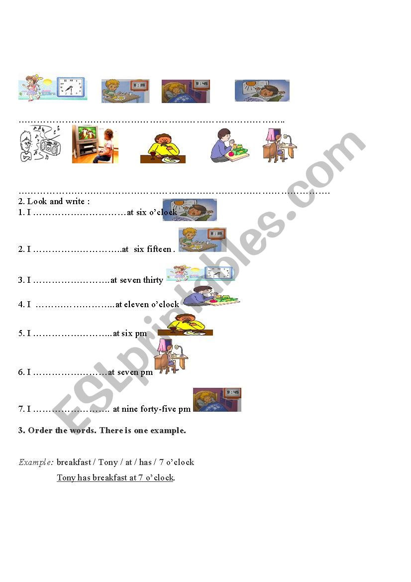 daily activity worksheet