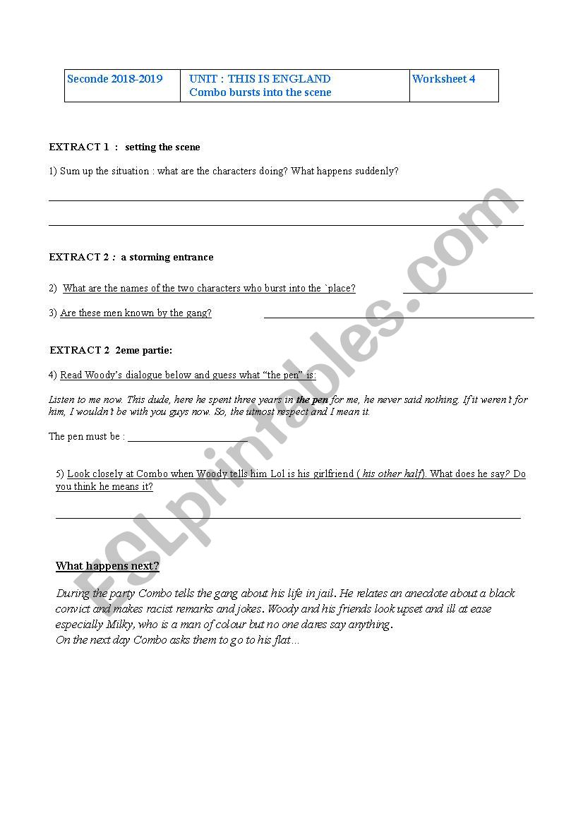 This is England worksheet 4 worksheet