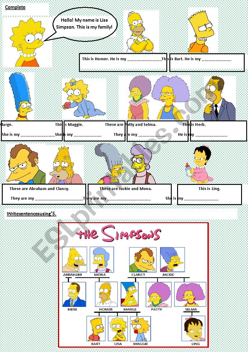 Family Possessive Adjectives ESL Worksheet By Antoalem