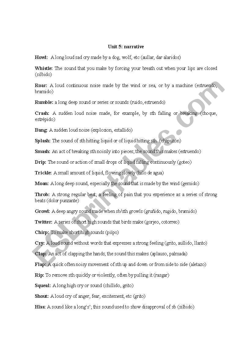 vocabulary worksheet