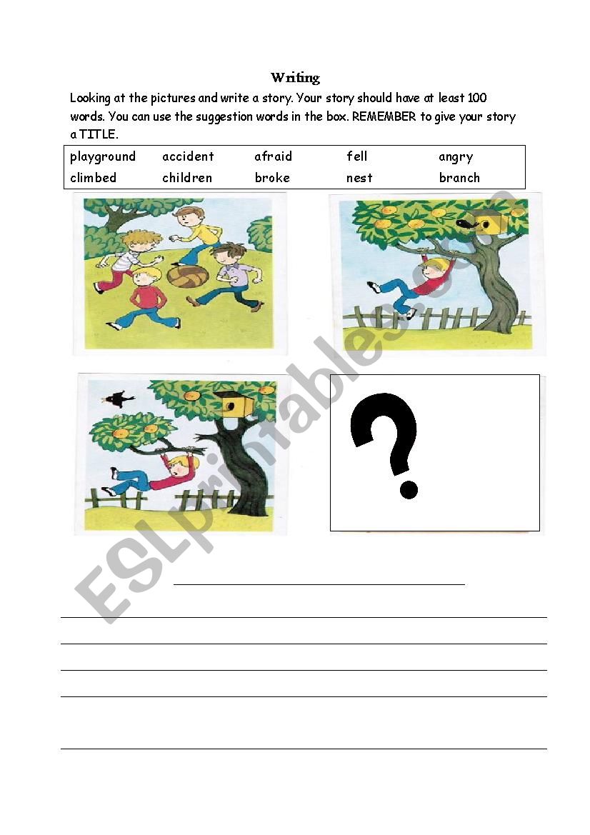 sequence pictures writing worksheet