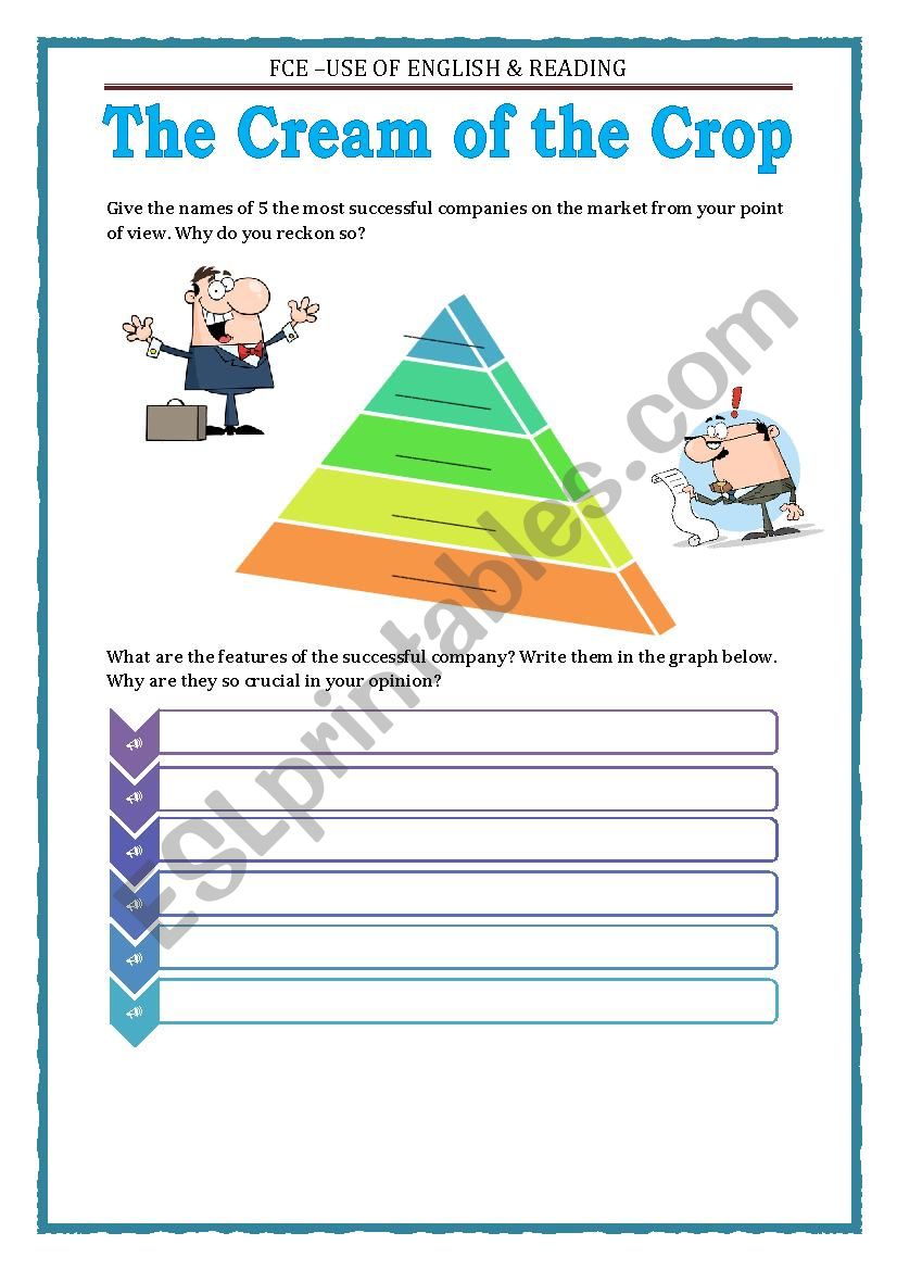 FCE CAE - WORD BUILDING - THE CREAM OF THE CROP - BUSINESS