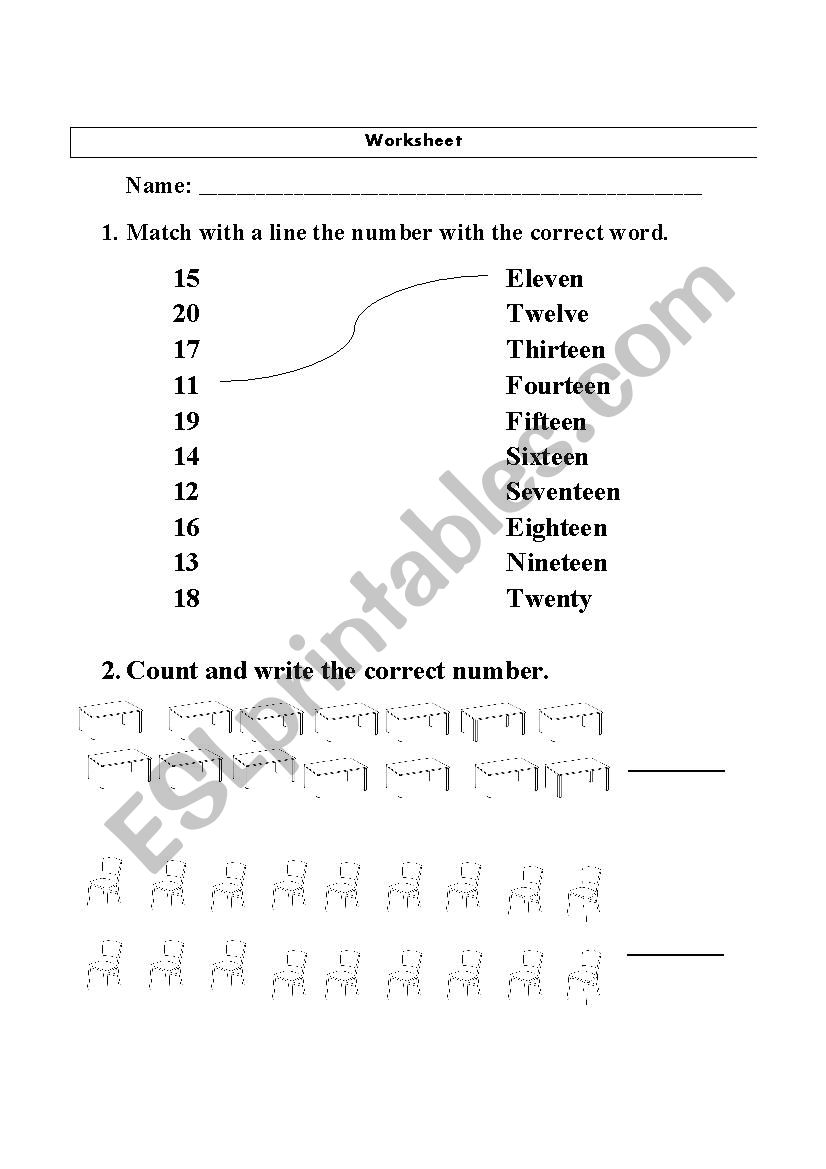 Numbers worksheet