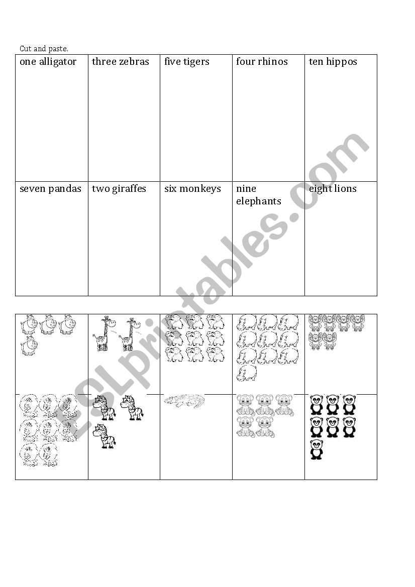 Numbers 1 to 10  worksheet