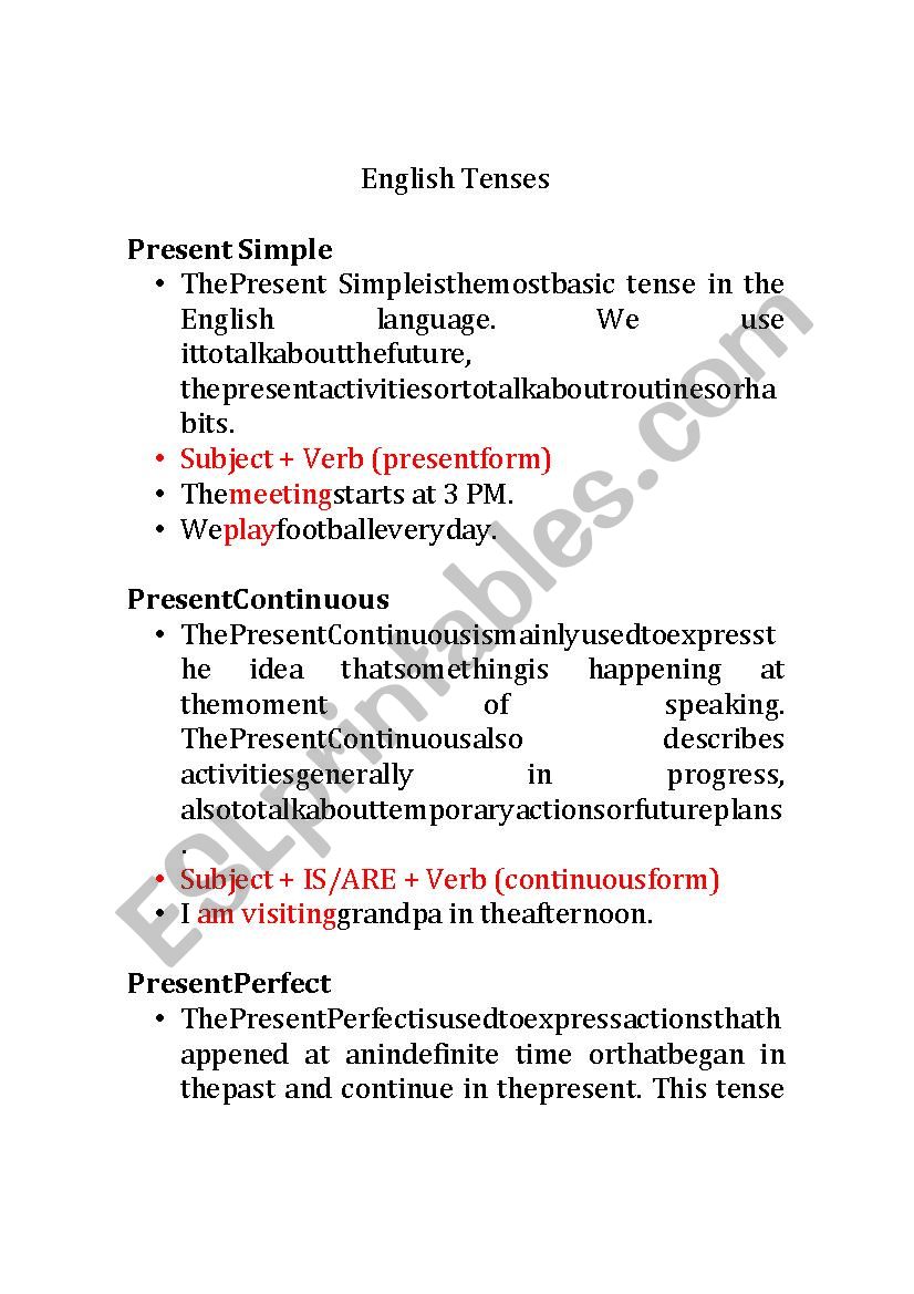 english tents worksheet