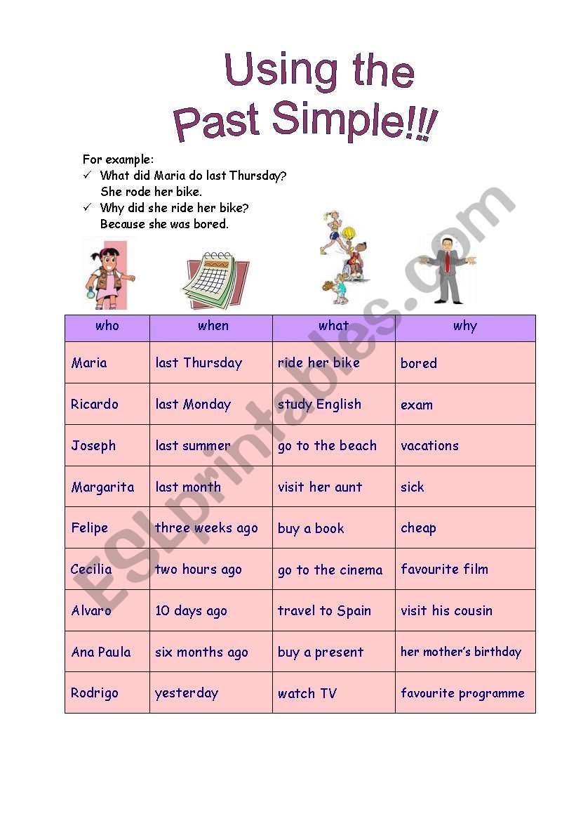 past simple survey worksheet