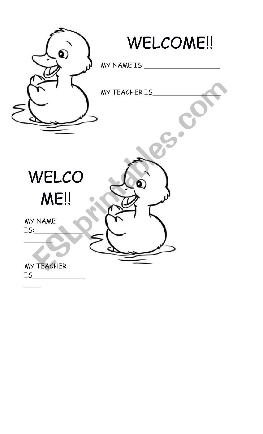 Welcome back! worksheet