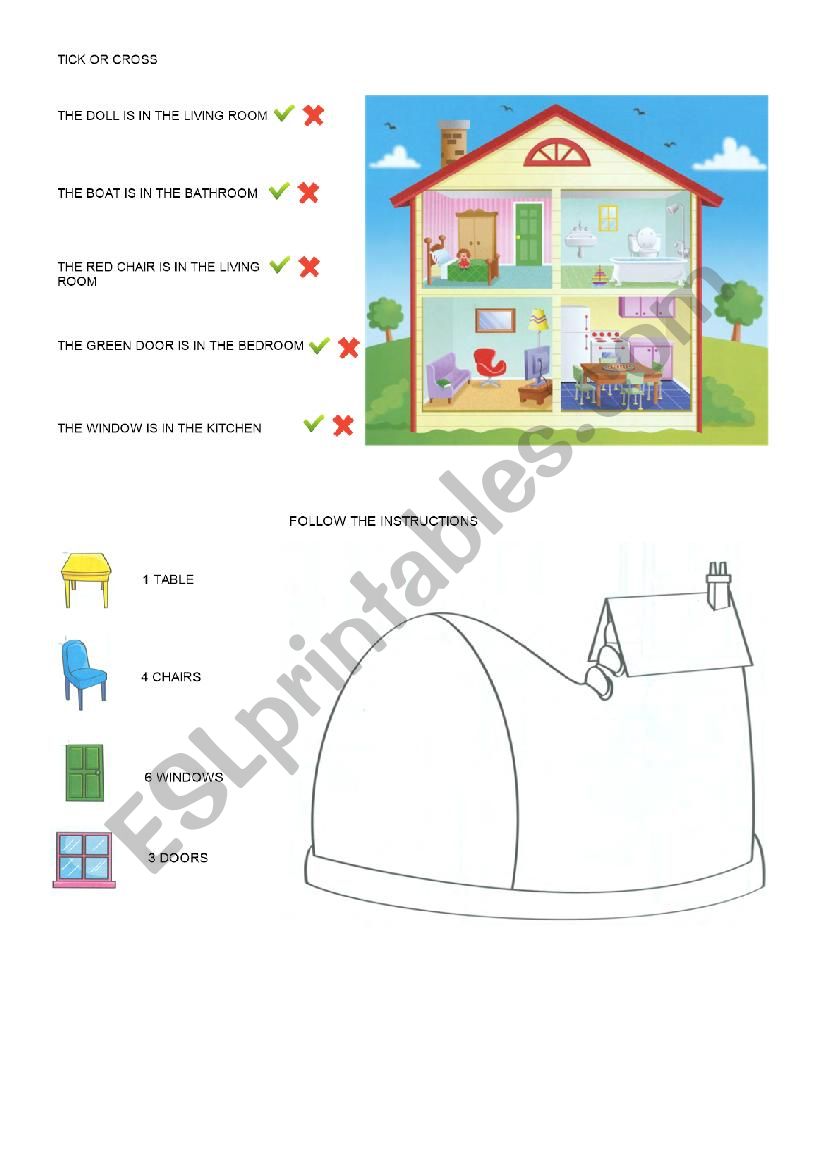 parts of the house worksheet