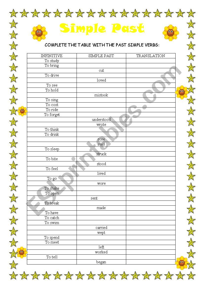 Simple Past worksheet