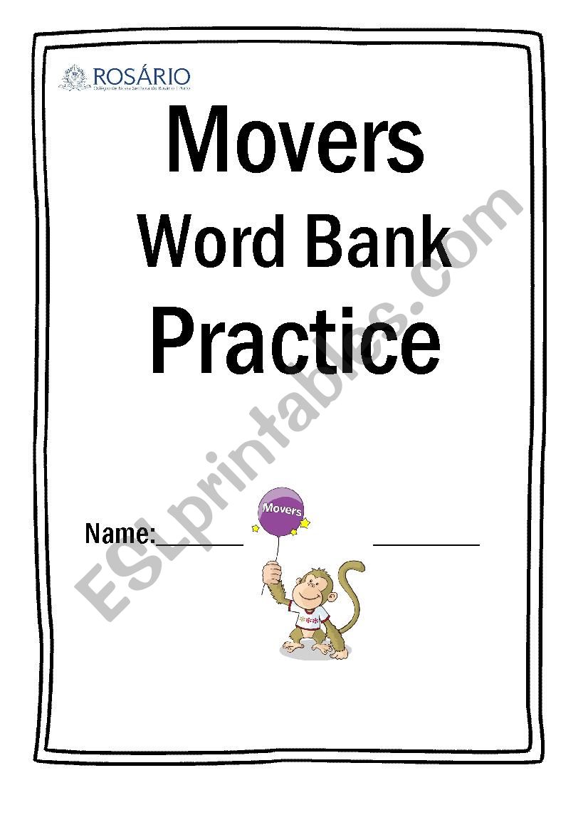 Movers word bank practice worksheet