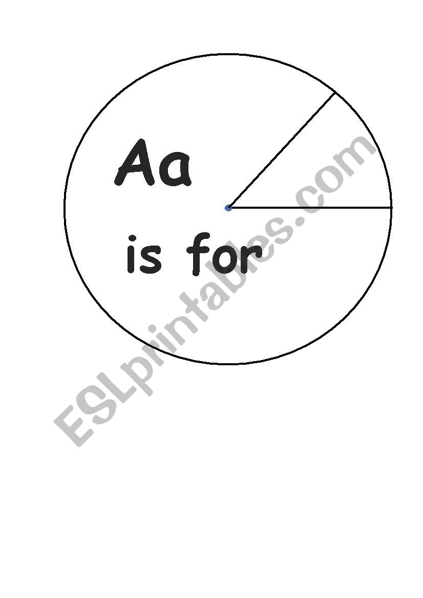 spinner - Aa is for.... worksheet