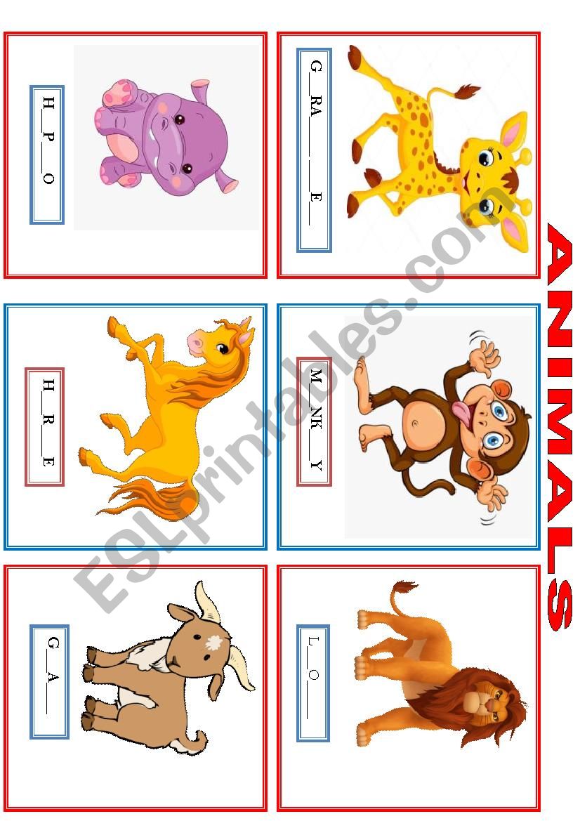 Flashcards - animals 1 worksheet