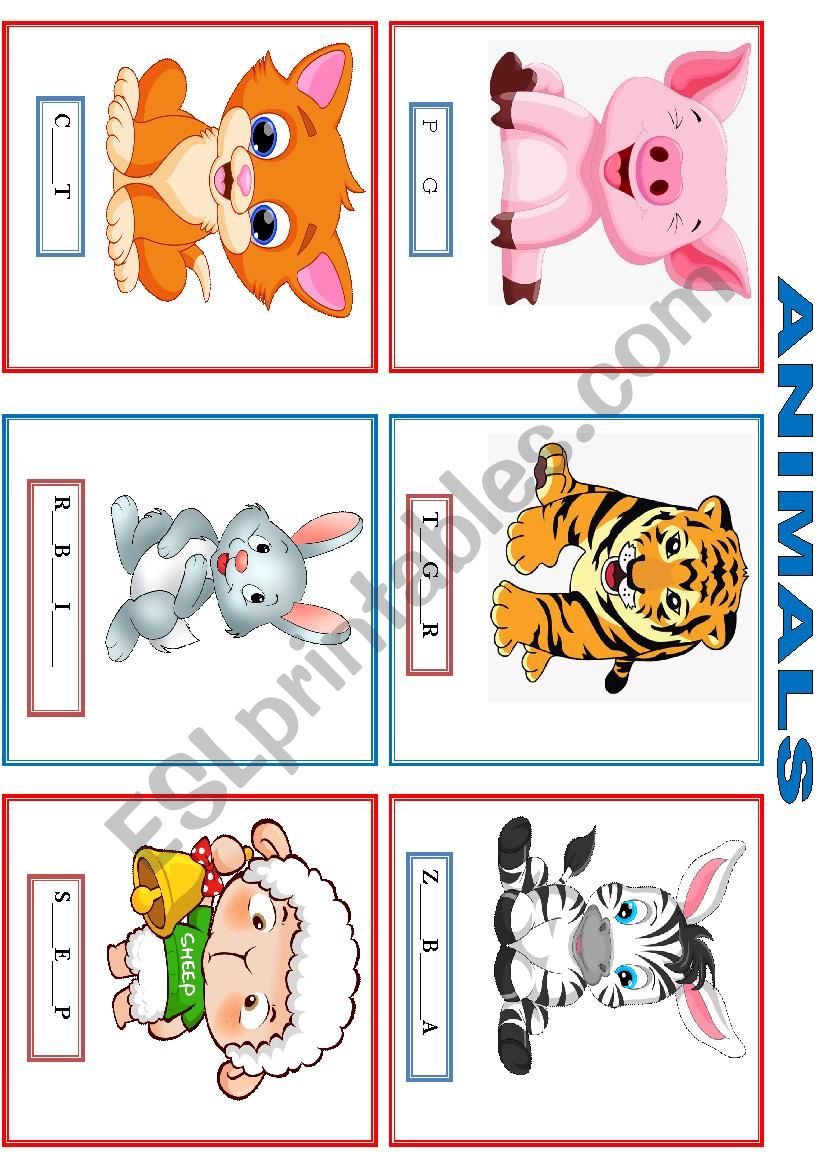 Flashcards - animals 3 worksheet
