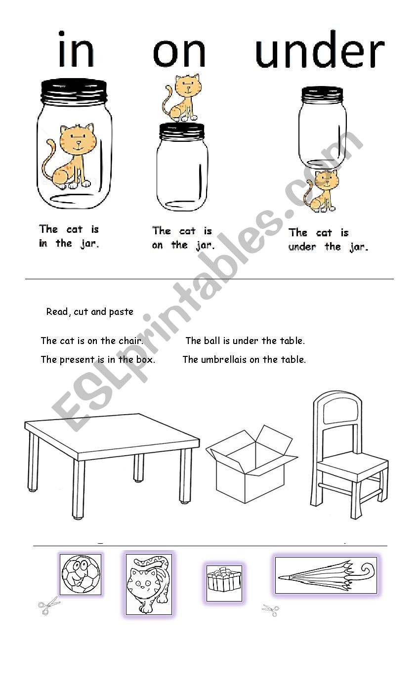 prepositions in on under - ESL worksheet by sofiar