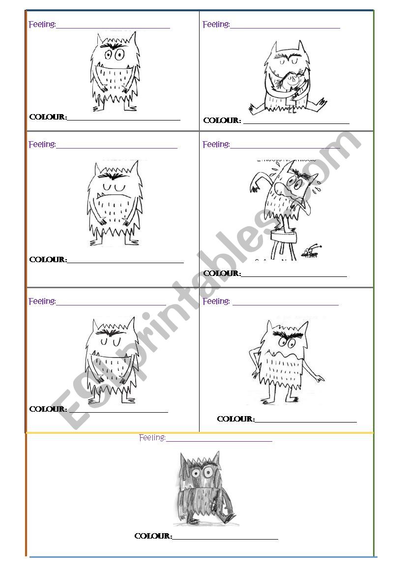 The colour monster worksheet