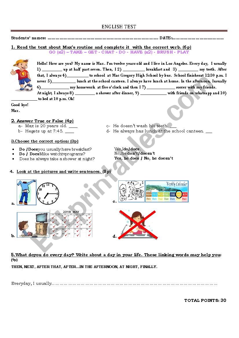 SIMPLE PRESENT  worksheet