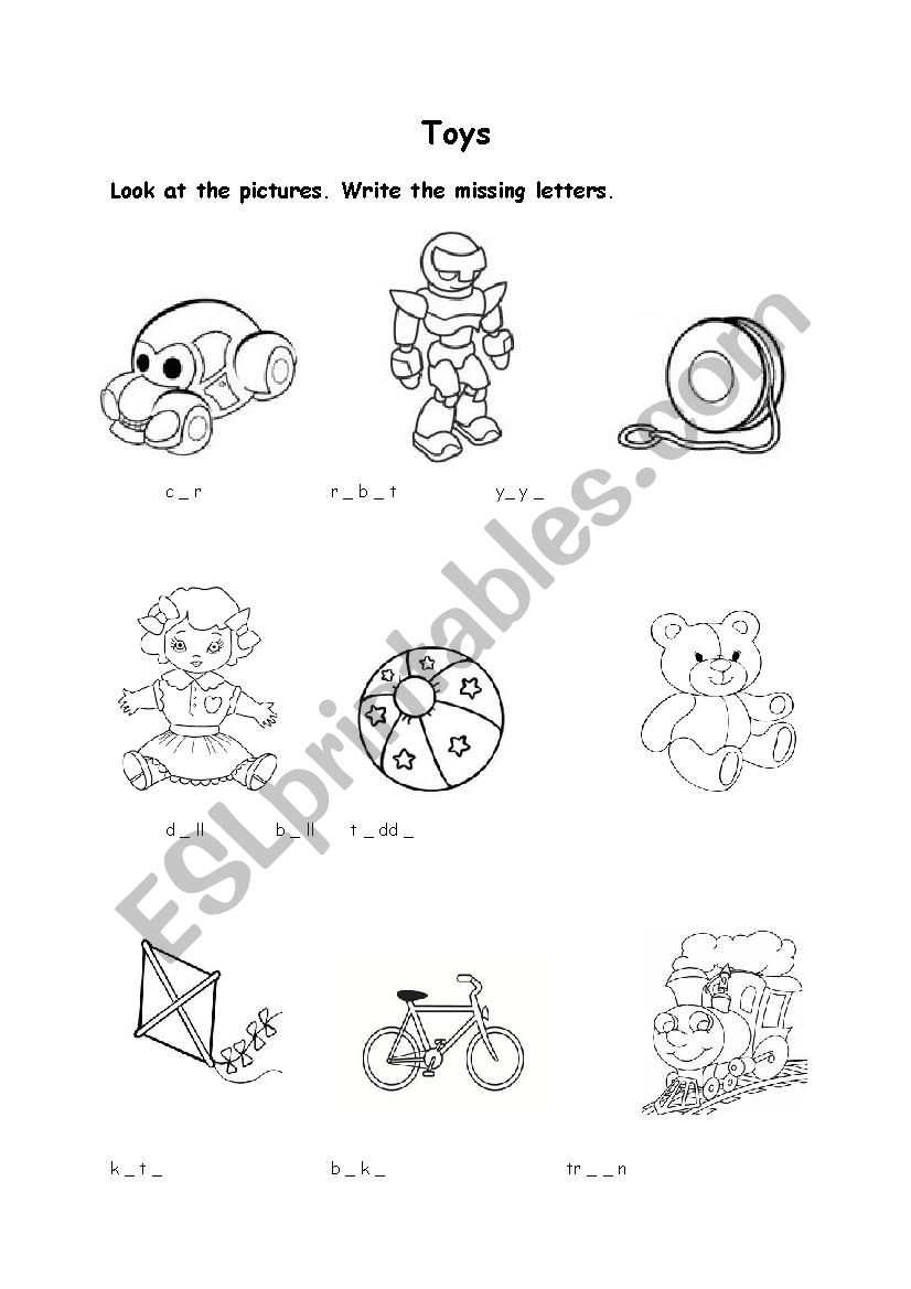 Toys worksheet