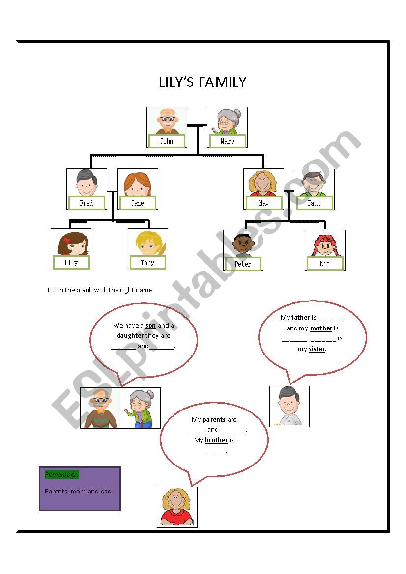 Family worksheet