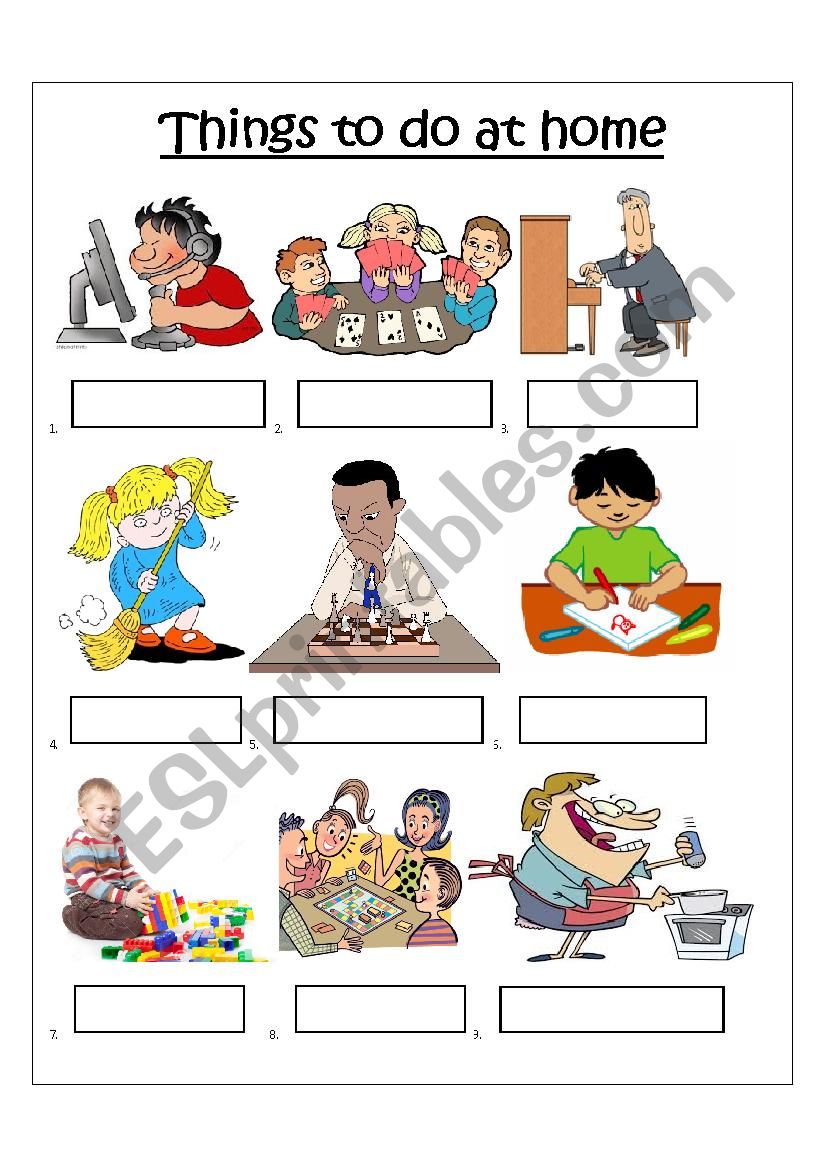 daily activities at home worksheet