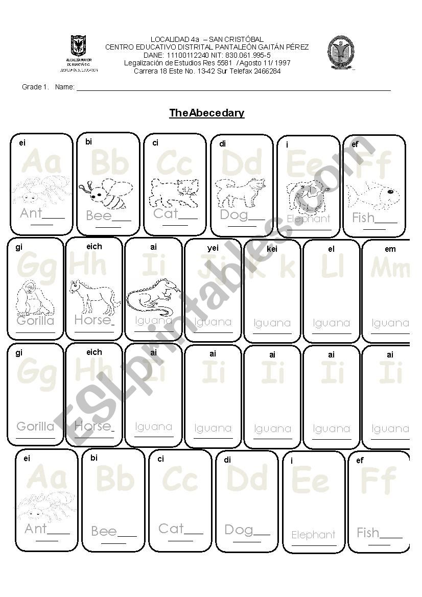 The ABC with Animals worksheet
