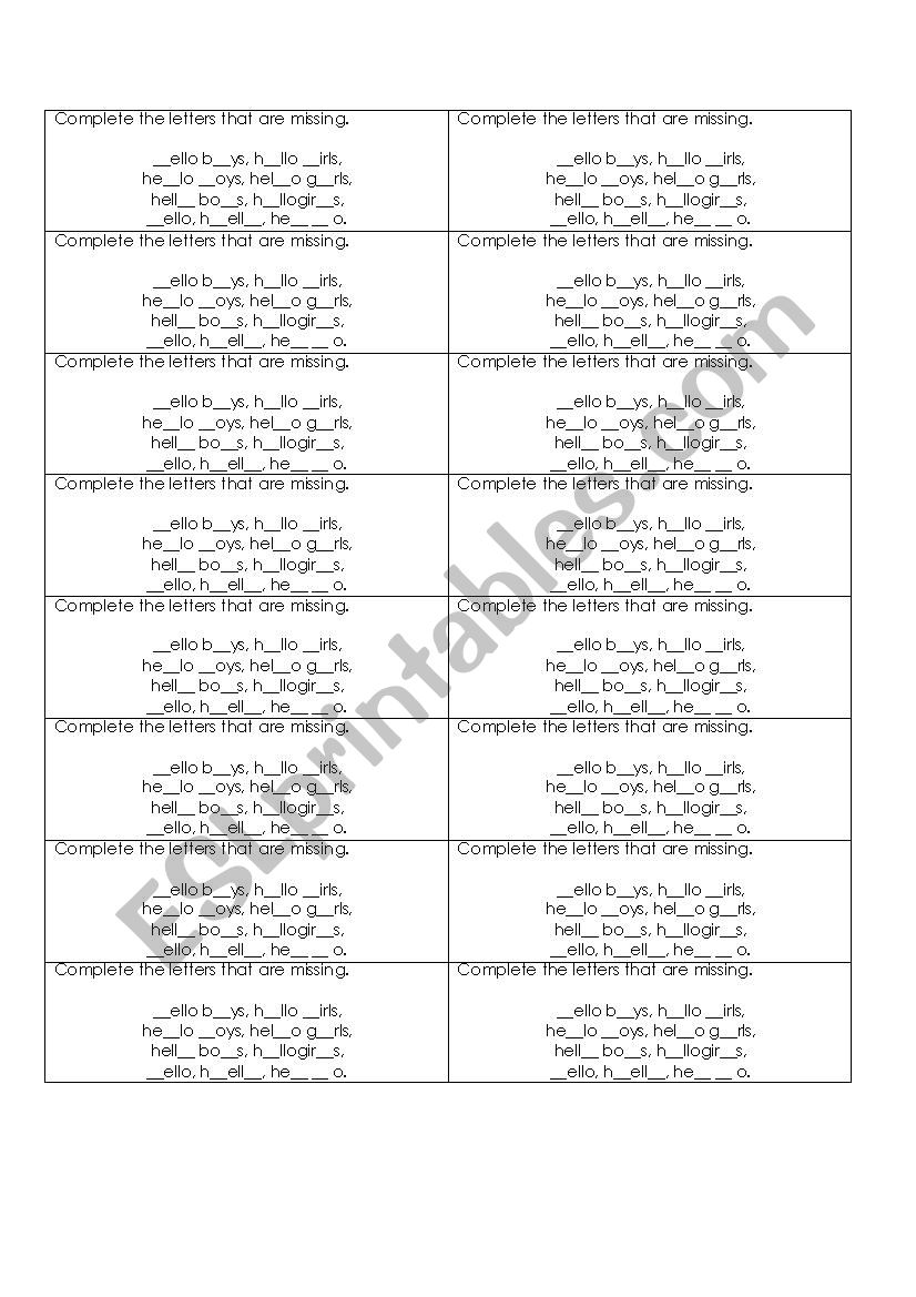 hello song worksheet
